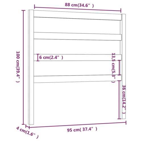 Uzglavlje za krevet sivo 95 x 4 x 100 cm od masivne borovine - Siva 95 x 100 cm 1 Cijena