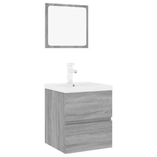 Set kupaonskog namještaja boja hrasta sonome konstruirano drvo - Sivi hrast sonoma 41 x 38.5 x 45 cm Sa slavinom 1 Cijena