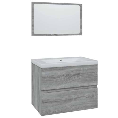 Set kupaonskog namještaja boja hrasta sonome konstruirano drvo - Sivi hrast sonoma 60 x 38.5 x 45 cm 1 2 Cijena