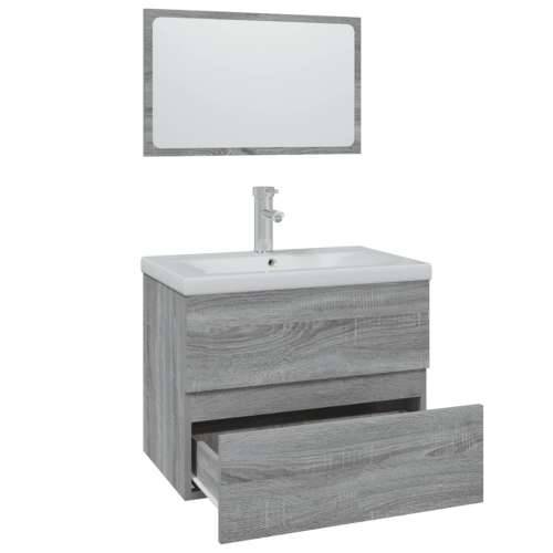 Set kupaonskog namještaja boja hrasta sonome konstruirano drvo - Sivi hrast sonoma 60 x 38.5 x 45 cm 1 2 Cijena