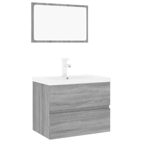 Set kupaonskog namještaja boja hrasta sonome konstruirano drvo - Sivi hrast sonoma 60 x 38.5 x 45 cm Sa slavinom 1 Cijena