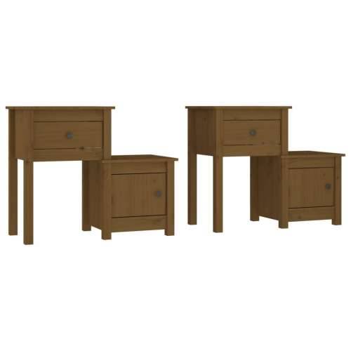 Noćni ormarići 2 kom boja meda 79,5x38x65,5 cm masivna borovina - boja meda 2 Cijena