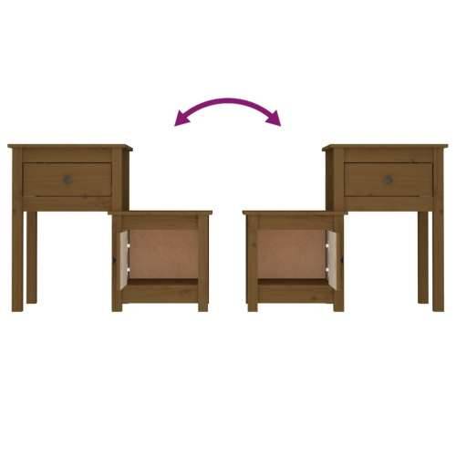 Noćni ormarići 2 kom boja meda 79,5x38x65,5 cm masivna borovina - boja meda 2 Cijena