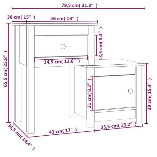 Noćni ormarići 2 kom boja meda 79,5x38x65,5 cm masivna borovina - boja meda 2 Cijena
