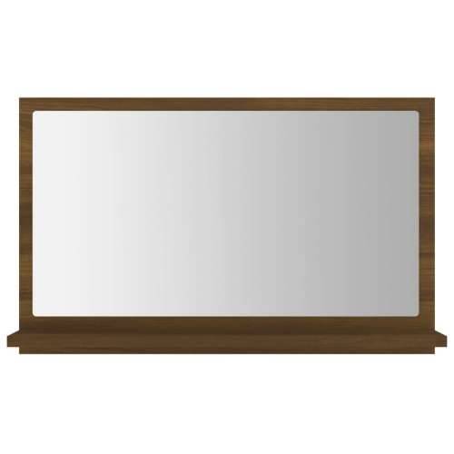 Kupaonsko ogledalo boja smeđeg hrasta 60 x 10,5 x 37 cm drveno Cijena
