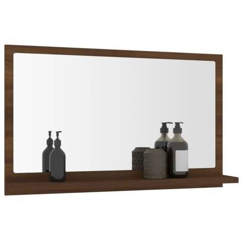 Kupaonsko ogledalo boja smeđeg hrasta 60 x 10,5 x 37 cm drveno Cijena
