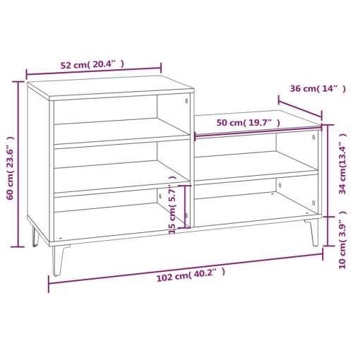 Ormarić za cipele bijeli 102 x 36 x 60 cm od konstruiranog drva - Bijela 1 Cijena