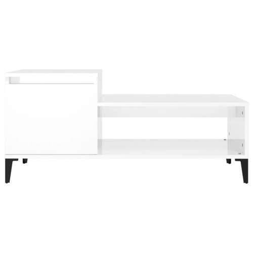 Stolić za kavu sjajni bijeli 100x50x45 cm od konstruiranog drva - Visoko sjajno bijela 1 Cijena