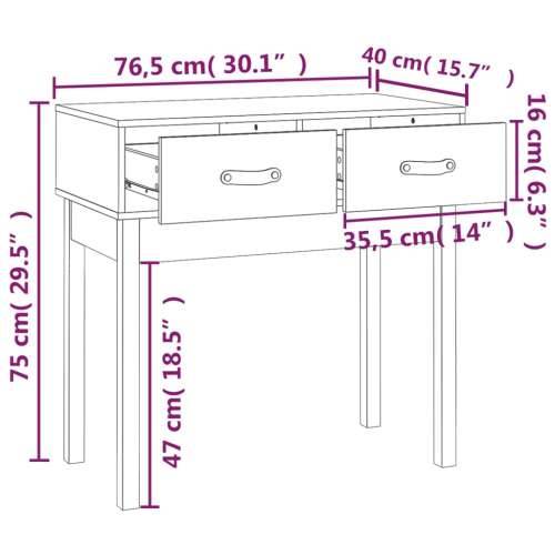 Konzolni stol sivi 76,5 x 40 x 75 cm od masivne borovine - Siva 1 76.5 cm Cijena