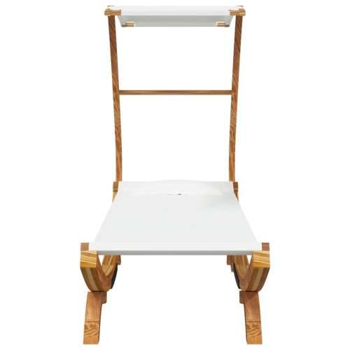 Vanjski ležaj s krovom 100x190x134 cm od savijenog drva krem - Krema 100 x 190 x 134 cm Cijena