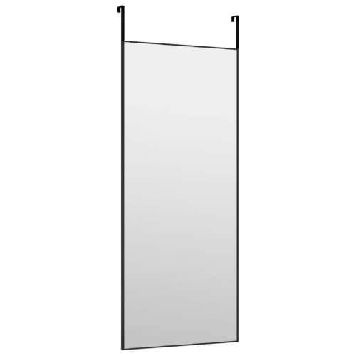 Ogledalo za vrata crno 40 x 100 cm od stakla i aluminija Cijena