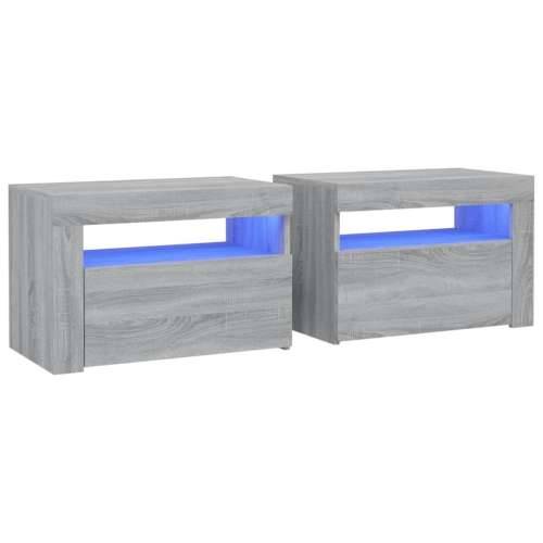 Noćni ormarići 2 kom s LED svjetlima boja hrasta 60x35x40 cm - Sivi hrast sonoma 2 Cijena