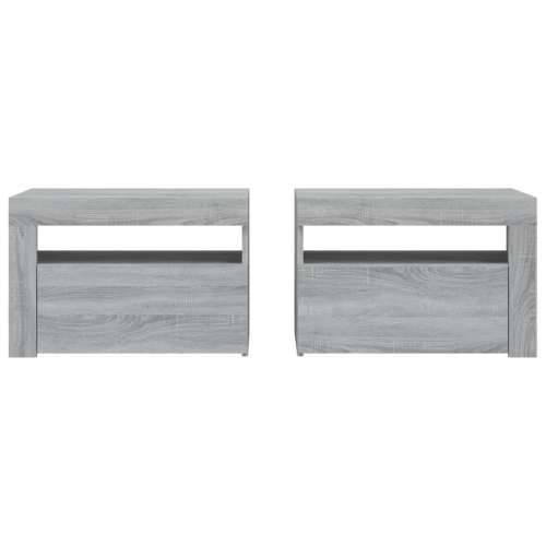 Noćni ormarići 2 kom s LED svjetlima boja hrasta 60x35x40 cm - Sivi hrast sonoma 2 Cijena