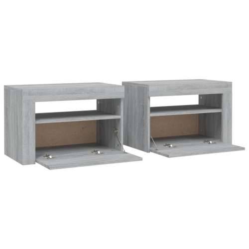 Noćni ormarići 2 kom s LED svjetlima boja hrasta 60x35x40 cm - Sivi hrast sonoma 2 Cijena
