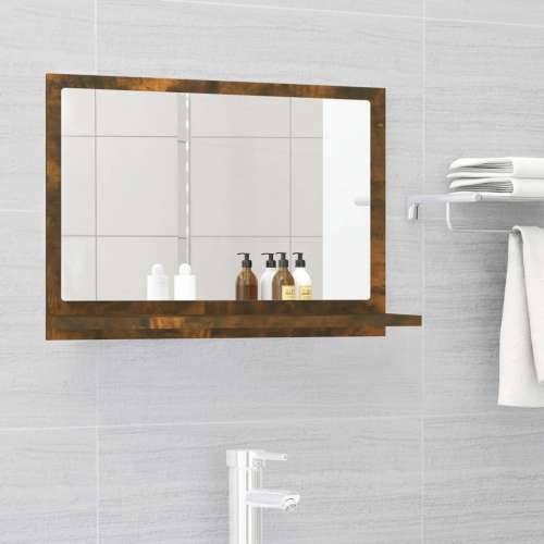 Kupaonsko ogledalo boja dimljenog hrasta 60x10,5x37 cm drveno - Dimljeni hrast 60 x 10.5 x 37 cm 1 Cijena