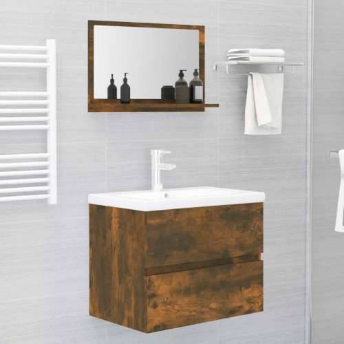 Kupaonsko ogledalo boja dimljenog hrasta 60x10,5x37 cm drveno - Dimljeni hrast 60 x 10.5 x 37 cm 1 Cijena
