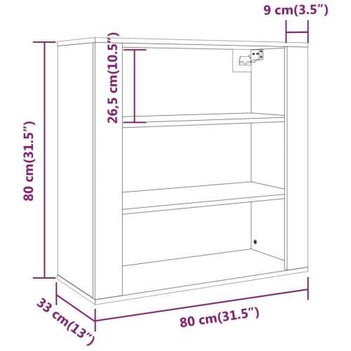 Zidni ormarić crni 80 x 33 x 80 cm od konstruiranog drva - Crna 1 Cijena