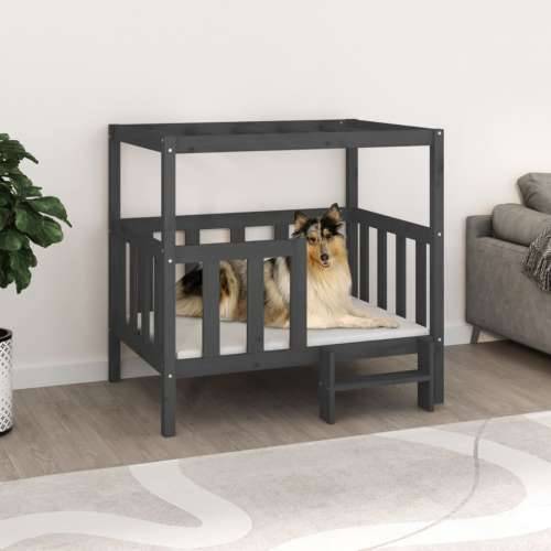 Krevet za pse sivi 105,5 x 83,5 x 100 cm od masivne borovine Cijena