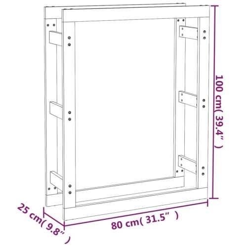 Stalak za drva za ogrjev boja meda 80 x 25 x 100 cm od borovine Cijena