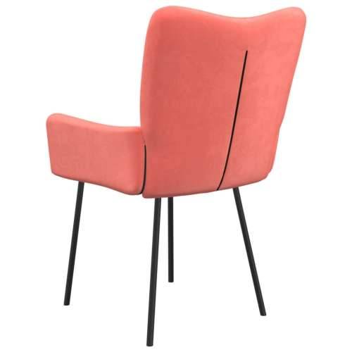 Blagovaonske stolice 2 kom ružičaste baršunaste Cijena