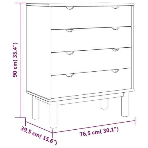 Ladičar OTTA smeđe-sivi 76,5 x 39,5 x 90 cm od masivne borovine Cijena