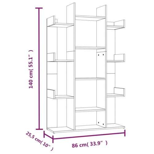 Ormarić za knjige boja hrasta 86x25,5x140 cm konstruirano drvo - Sivi hrast sonoma 1 86 cm Cijena