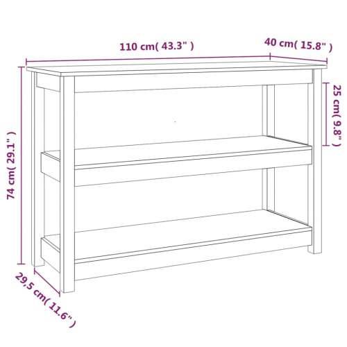 Konzolni stol 110 x 40 x 74 cm od masivne borovine - Prirodna 1 110 cm Cijena