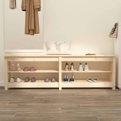 Klupa za cipele 160 x 36,5 x 50 cm od masivne borovine - Prirodna 1 Cijena