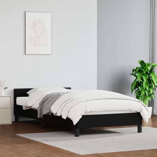 Okvir kreveta s uzglavljem bez madraca crni 90x200 cm - Crna 90 x 200 cm Cijena