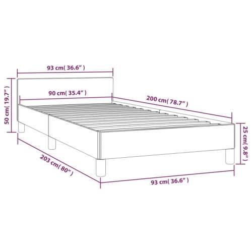 Okvir kreveta s uzglavljem bez madraca crni 90x200 cm - Crna 90 x 200 cm Cijena