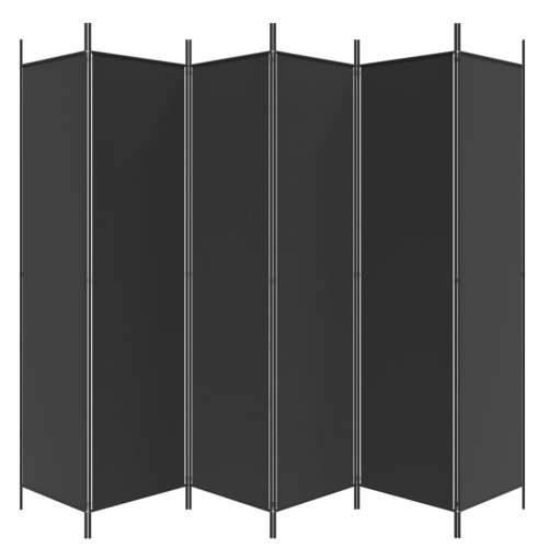 Sobna pregrada s 6 panela crna 300x200 cm od tkanine Cijena