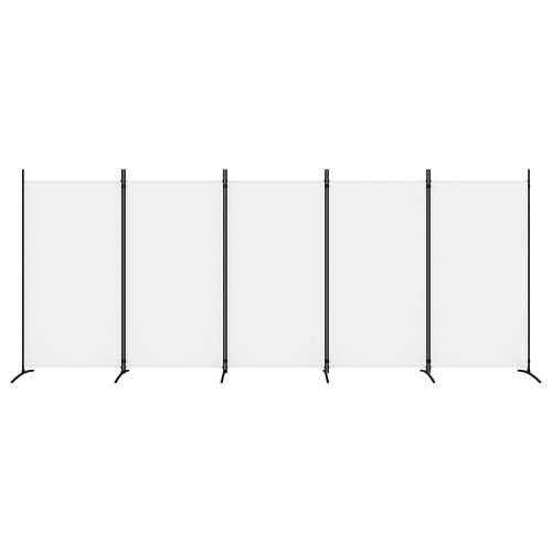 Sobna pregrada s 5 panela bijela 433x180 cm od tkanine Cijena