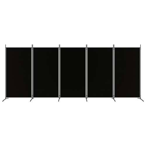 Sobna pregrada s 5 panela crna 433x180 cm od tkanine Cijena