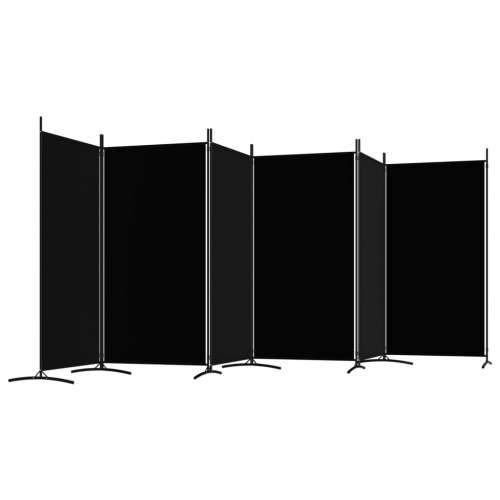 Sobna pregrada s 6 panela crna 520x180 cm od tkanine Cijena