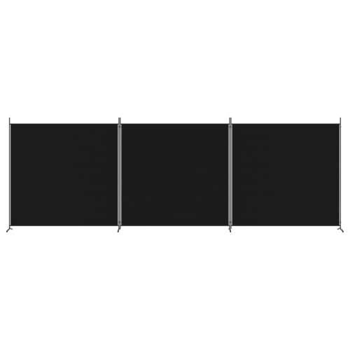 Sobna pregrada s 3 panela crna 525x180 cm od tkanine Cijena