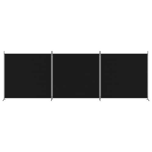 Paravan - Sobna pregrada s 3 panela crna 525x180 cm od tkanine - Crna 525 x 180 cm 1 3 Cijena