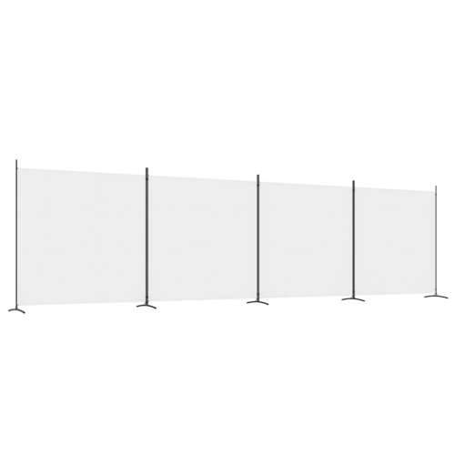 Sobna pregrada s 4 panela bijela 698x180 cm od tkanine Cijena
