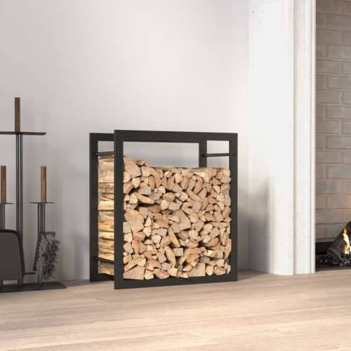 Stalak za drva za ogrjev mat crni 50x28x56 cm čelični Cijena