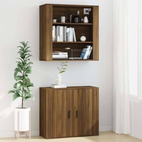 Zidni ormarić boja smeđeg hrasta 80x33x80 cm konstruirano drvo - Smeđi hrast 1 Cijena