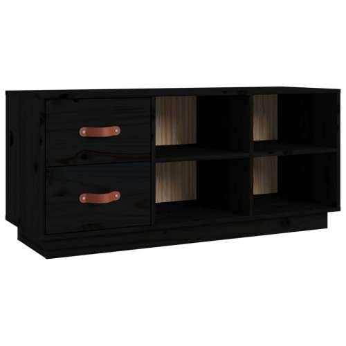 Klupa za cipele crna 100 x 34 x 45 cm od masivne borovine - Crna 1 Cijena