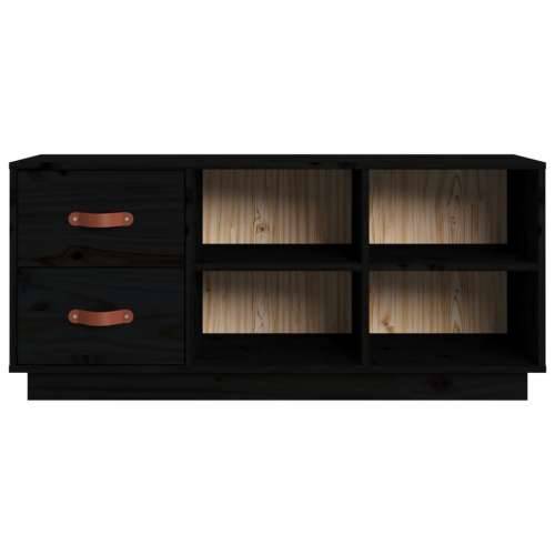 Klupa za cipele crna 100 x 34 x 45 cm od masivne borovine - Crna 1 Cijena