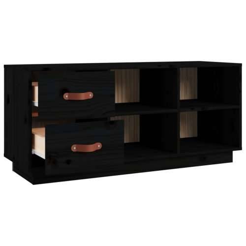Klupa za cipele crna 100 x 34 x 45 cm od masivne borovine - Crna 1 Cijena