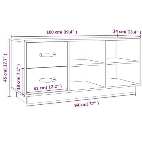Klupa za cipele crna 100 x 34 x 45 cm od masivne borovine - Crna 1 Cijena