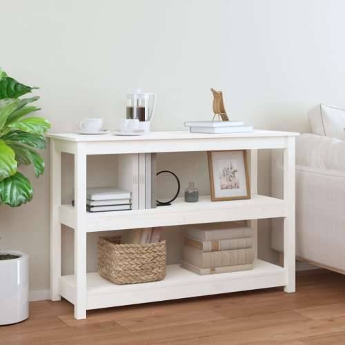 Konzolni stol bijeli 110 x 40 x 74 cm od masivne borovine - Bijela 1 110 cm Cijena