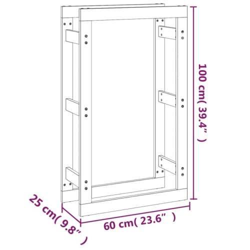 Stalak za drva za ogrjev 60x25x100 cm od masivne borovine Cijena