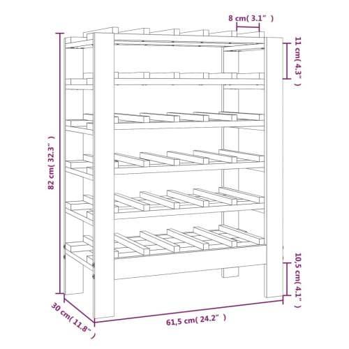 Stalak za vino 61,5x30x82 cm od masivne borovine - Prirodna 61.5 x 30 x 82 cm 1 Cijena