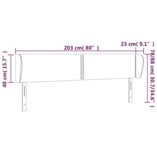 Uzglavlje s ušima plavo 203x23x78/88 cm od tkanine - Plava 203 x 23 x 78/88 cm 1 Cijena