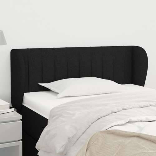 Uzglavlje s ušima crno 93x23x78/88 cm od tkanine - Crna 93 x 23 x 78/88 cm 1 Cijena