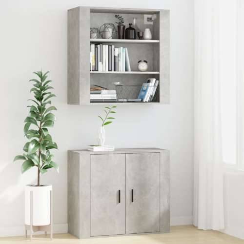 Zidni ormarić siva boja betona 80x33x80 cm konstruirano drvo - Beton siva 1 Cijena
