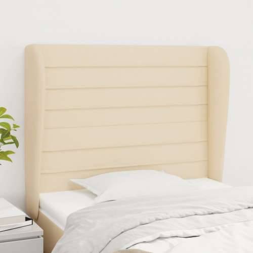 Uzglavlje s ušima krem 93x23x118/128 cm od tkanine - Krema 93 x 23 x 118/128 cm 1 Cijena